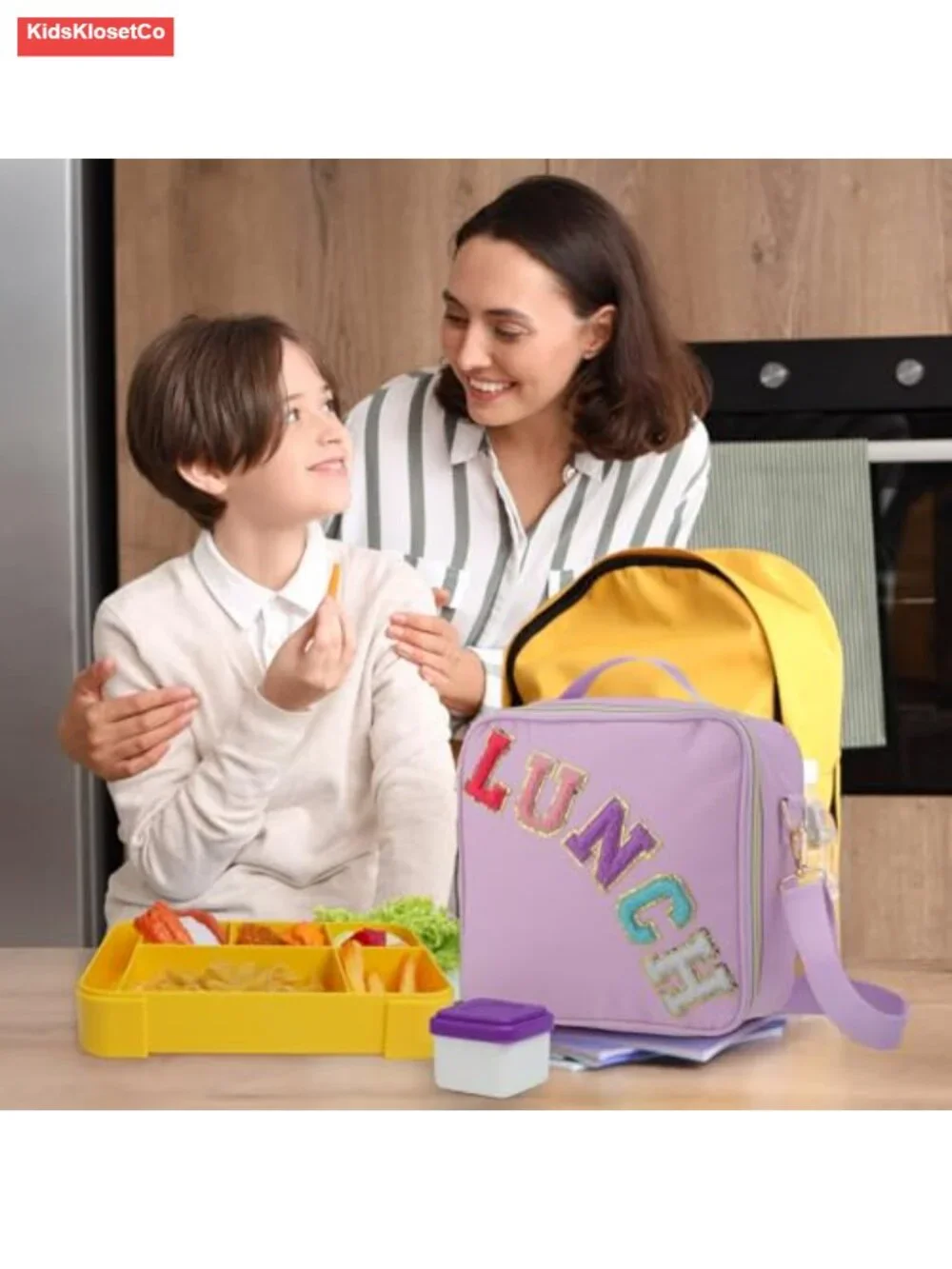 Insulated Lunch Bag for Kids with Bento Box, Leakproof Reusable, Adjustable